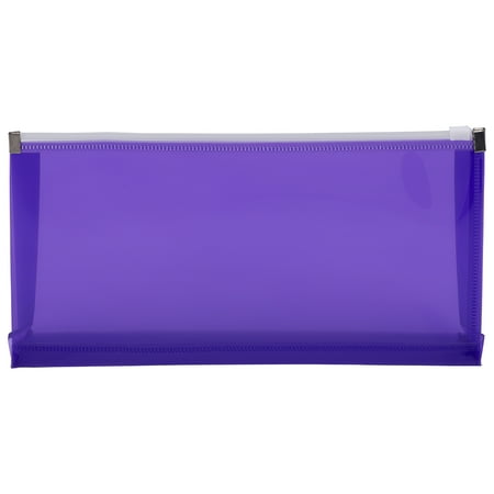 UPC: 0701936239358 | JAM #10 Plastic Zip Envelopes  5×10  Purple  12/Pack