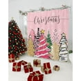 thumbnail image 2 of Merry Christmas Shower Curtain for Bathroom 36" x 72", Xmas Tree Snowflake Pink Shower Curtain with Hooks Polyester Waterproof Home Bathtub Decor, 2 of 6