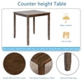 thumbnail image 3 of MAYEERTY 5 Piece Dining Table Set, Wooden Dining Square Table Set for 4, Counter Height Kitchen Table Set with Square Table and 4 Upholstered Chairs for Small Space, Walnut, 3 of 5
