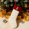 thumbnail image 3 of Christmas Stockings with Initials 18 Inches Large Embroidered , Cable Knit Xmas Stocking for Family Fireplace Christmas Tree Holiday Party Decorations, 3 of 5