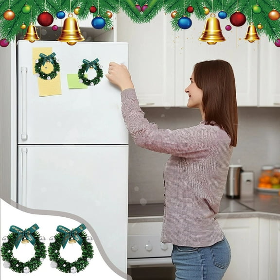 Christmas Refrigerator Decorating Magnetic Wreath Refrigerator Sticker Refrigerator Dishwasher Car Bumper Decoration
