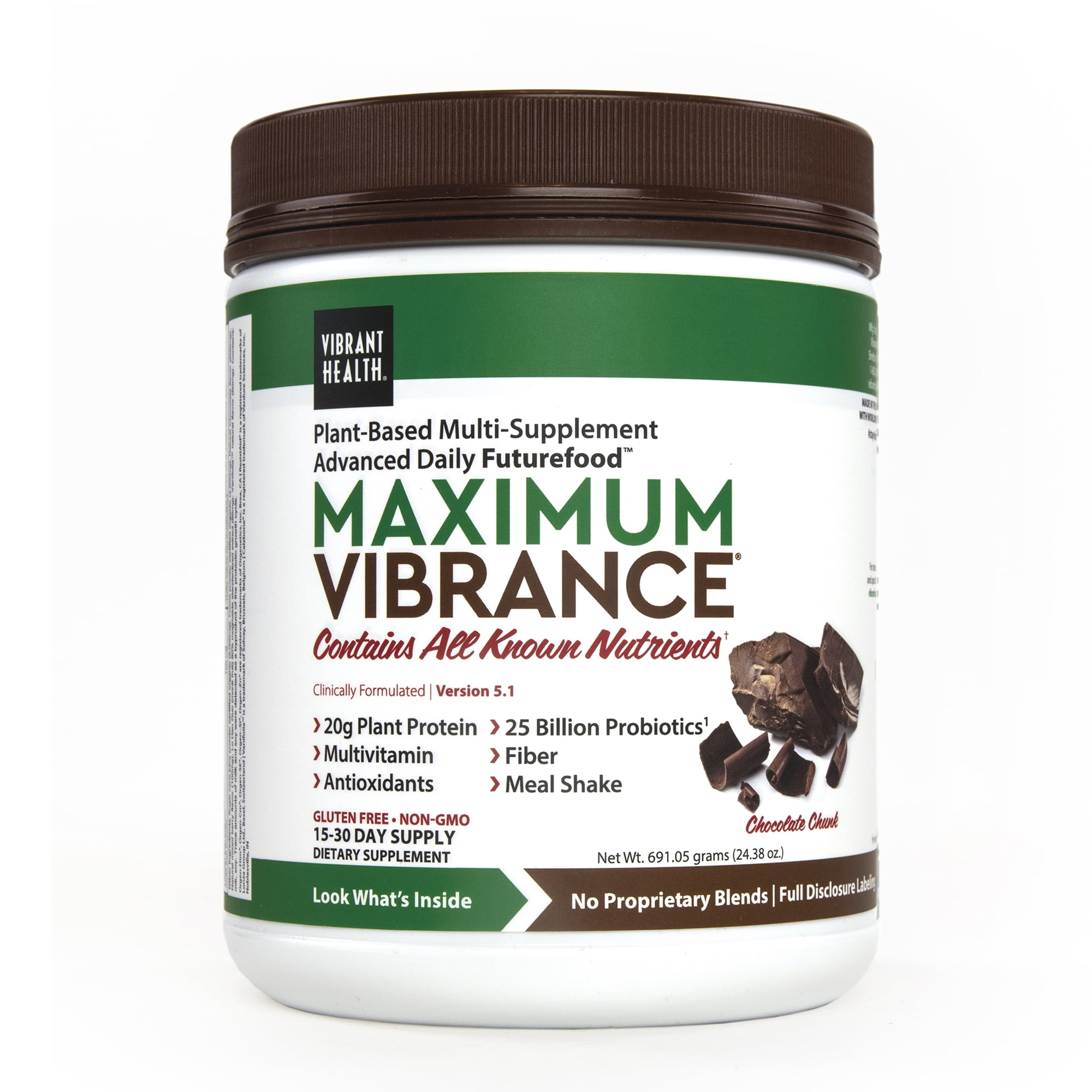 Vibrant Health, Maximum Vibrance, Complete Vegan Meal Shake with PlantBased Protein, Chocolate