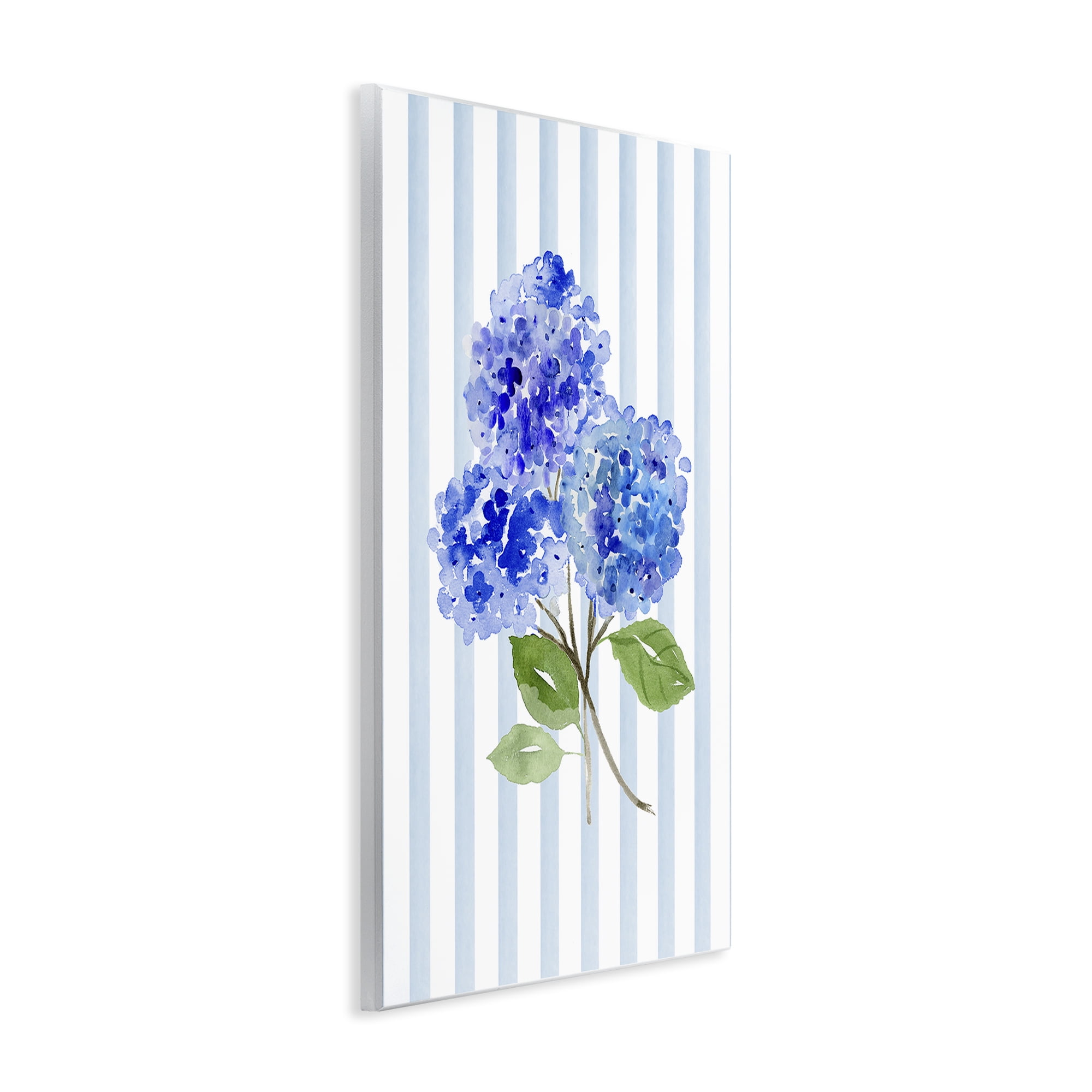 Stupell Industries Blue Hydrangeas over Stripes Wall Plaque Art, design by Corinne Haig