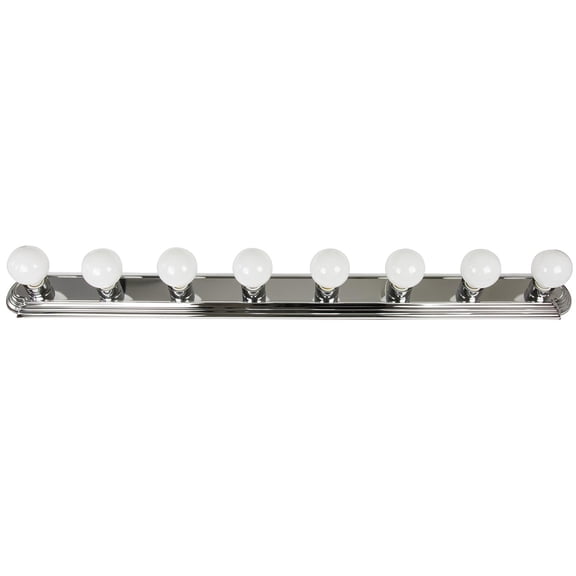 Diodesy- B848/CH 8 Lights Vanity Bathroom Chrome Light, Farmhouse Lights Over Mirror with Art Deco Style, E26 Socket, Traditional Metal Base Wall Mounted Lamp for Bedroom/Living Room/Hallway, 60 Watts