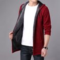 thumbnail image 3 of Nueva chaqueta con capucha de terciopelo para hombre, chaqueta con capucha, gabardina larga con capucha, abrigo polar, 3 of 5