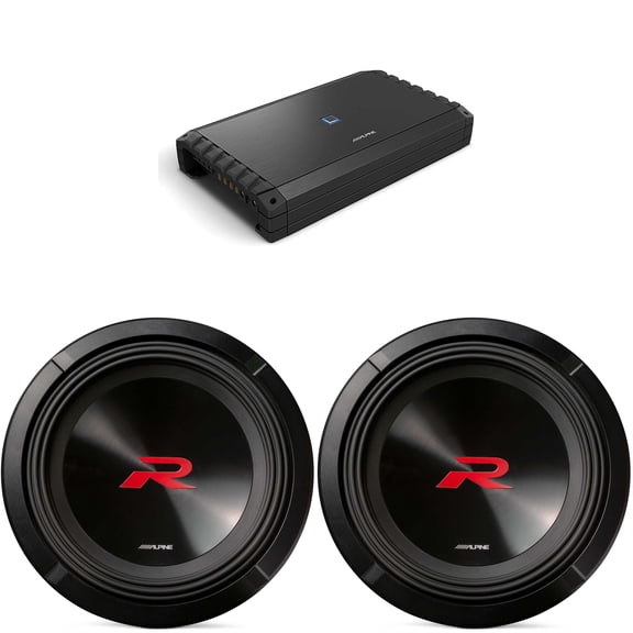 Alpine (2) R2-W12D2 12" R-Series Sub w/ S2-A120M Mono Amp Bundle