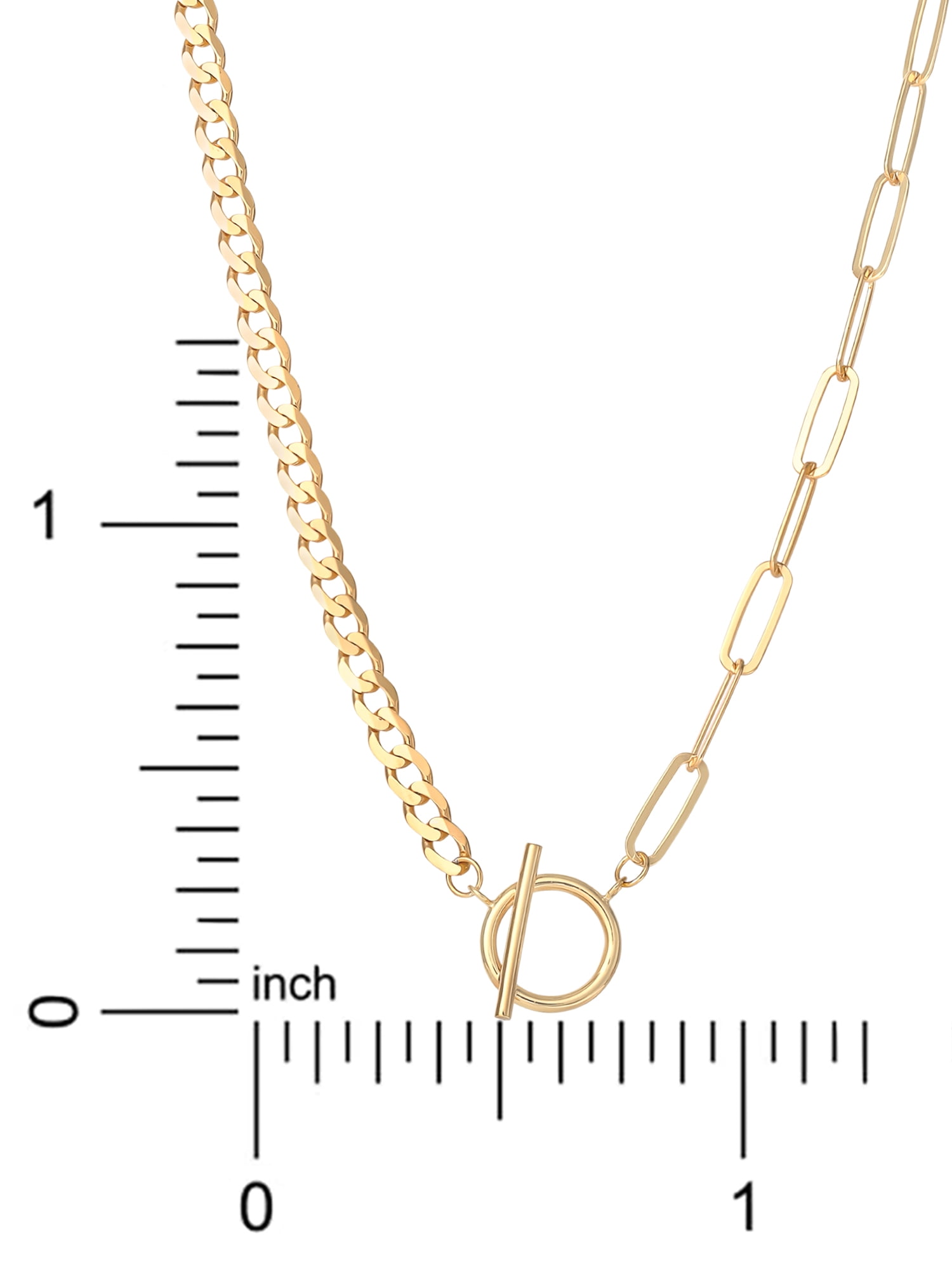 "JS Jessica Simpson Women’s Gold Plated Sterling Silver Clip/Curb Link Toggle Necklace"