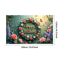 thumbnail image 3 of Colorful Theme Happy Birthday Banner Decorative Design Celebration Banner Floral Decoration Elegant Backdrop for Birthday Party Event Decoration Holiday Celebration, 3 of 7