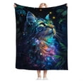 thumbnail image 4 of Fantasy Cat Blanket Cat Throw Blanket Cat Gifts and Decor Cat Blanket for Girls Women Boys Men Soft Warm Cozy Fleece Blanket for Couch Sofa \u200bBed 60"x50", 4 of 6