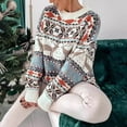 thumbnail image 2 of WRKEKC Women's Christmas Theme Knit Pullover Sweater Crewneck Long Sleeve Casual Holiday Festive Cozy Tops Winter Womens Sweater, 2 of 9