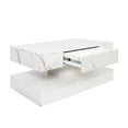 thumbnail image 3 of SESSLIFE White LED Coffee Table with 2 Storage Drawers, 39" Rectangular Center Table for Living Room Bedroom, Modern 2-Tier Coffee Tables w/Open Display Shelf, App/Remote Control, 3 of 9