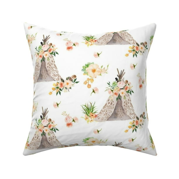 Baby Girl Boho Woodland Throw Pillow Cover W Optional Insert By Roostery Walmart Com Walmart Com