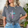 thumbnail image 2 of VBTAPA Women Happy Easter T Shirt Bunny Eggs Graphic T-Shirt Funny Letter Printed Tee Shirts Loose Fit Crewneck Short Sleeve Tops Lightning Sales of The Day Gray S, 2 of 6