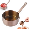 thumbnail image 1 of Stainless Saucepan Small Warming Pots With Lids Induction Cooktop Compatible Cooking PotsforBoiling Melting Simmering, 14x7cm Rose Gold Saucepan, Small Melting Pot, 1 of 7