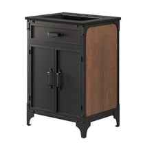 Sink Vanity Cabinet, Black, Wood, Metal, Industrial Hotel Bedroom Bathroom, Modern Contemporary HB36001