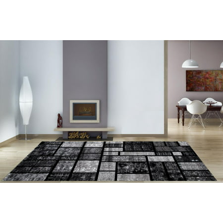 Persian Rugs 1007 Gray Abstract Modern Area Rug