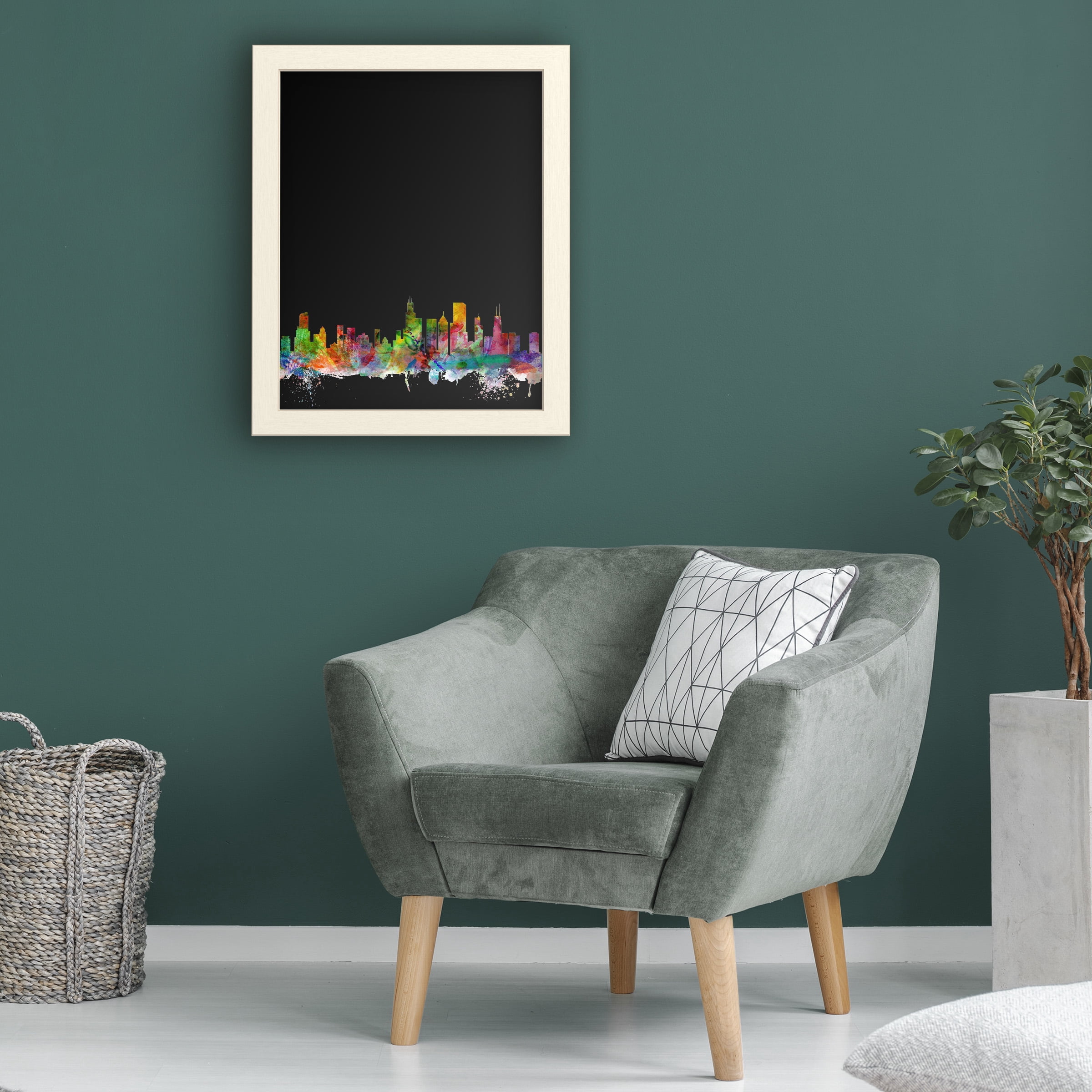 Trademark Fine Art 'Chicago Illinois Skyline' Chalkboard by Michael Tompsett