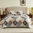 thumbnail image 2 of Queen Size Quilt Set, 3-Piece Soft Warm Lightweight For All Season Quilt Bedspread Machine Washable Bedding Set with 2-Piece Pillow Shams, 90x90 inch, 2 of 7