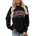 thumbnail image 4 of YUEHUA Christian Sweatshirts for Women Jesus Sweatshirt Religious Faith Long Sleeve Graphic Shirts Pullover Tops Sweater, 4 of 6