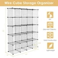 thumbnail image 2 of Zimtown DIY 20-Cube Wire Grid Storage Organizer,  14"x14" Modular Wardrobe Bookshelf for Office Bedroom Bathroom Living Room, Black, 2 of 8