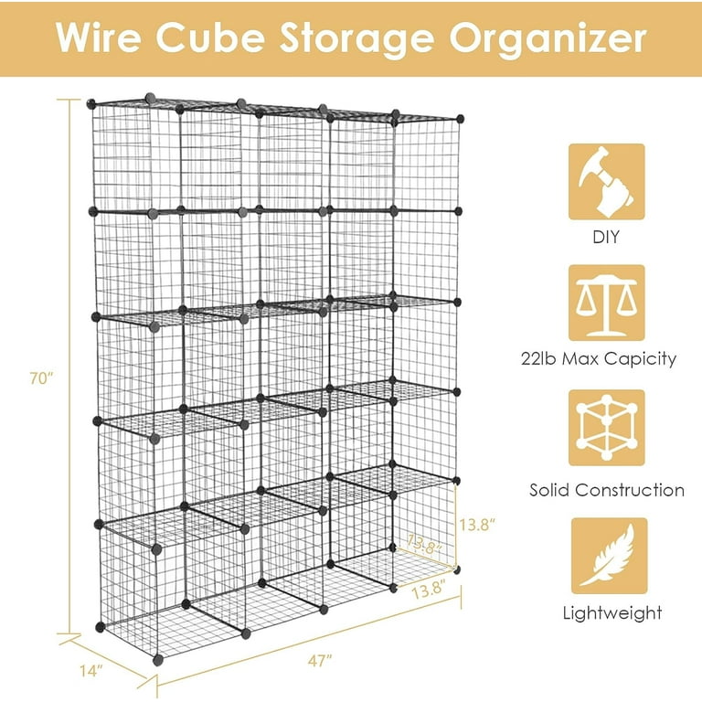 Zimtown DIY 20-Cube Wire Grid Storage Organizer, 14 Zimtown DIY 20-Cube Wire Grid Storage Organizer, 14
