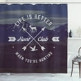 thumbnail image 1 of Ambesonne Hunting Shower Curtain, Grunge Emblem, 69"Wx70"L, Brown Blue White, 1 of 3