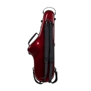 Crossrock Fiberglass Tenor Saxophone Case - Includes Accessory Pocket, Removable Shoulder Straps, TSA Lock - Red
