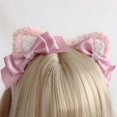 thumbnail image 3 of Cute Animals Bowknots Durable Hair Hoop Women Kitten Ear Shape Makeup Shower Headband for Washing Face Hair Accessories Brown chocolate cat, 3 of 4