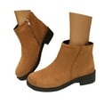 thumbnail image 3 of Daznico Winter Boots for Women,Suede Ankle Boots Side Zip Low Heel Short Booties with Round Toe,Shoes for Winter,Size:7, 3 of 8