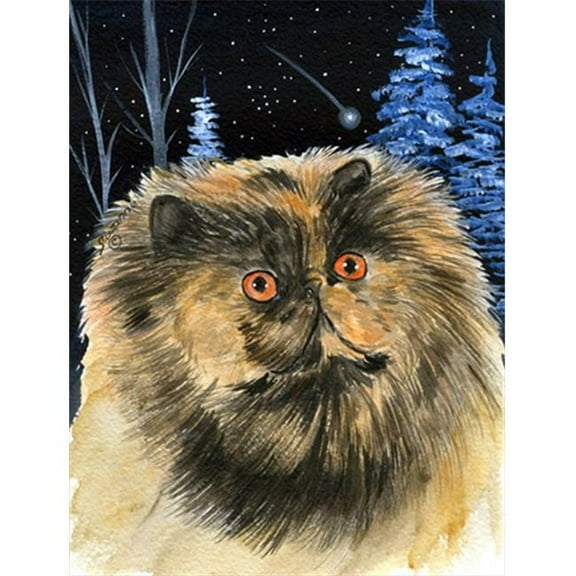 11 x 15 in. Starry Night Cat Persian Flag Garden Size