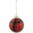thumbnail image 5 of Northlight 4ct Red, Black and Gold Plaid Glass Ball Christmas Ornaments 3.25", 5 of 9