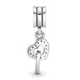 thumbnail image 2 of 925 Sterling Silver Interlocking Hearts Dangle Charm for Bracelet Charms Bangle Pendant Jewelry, 2 of 2