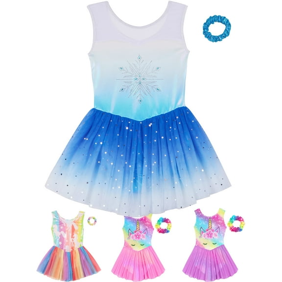 Toddler/Big Girls Ballet Leotard for Girls Gymnastics Dance Dress Sleeveless Skirt Ballet Tutu Outfit 3-12Y