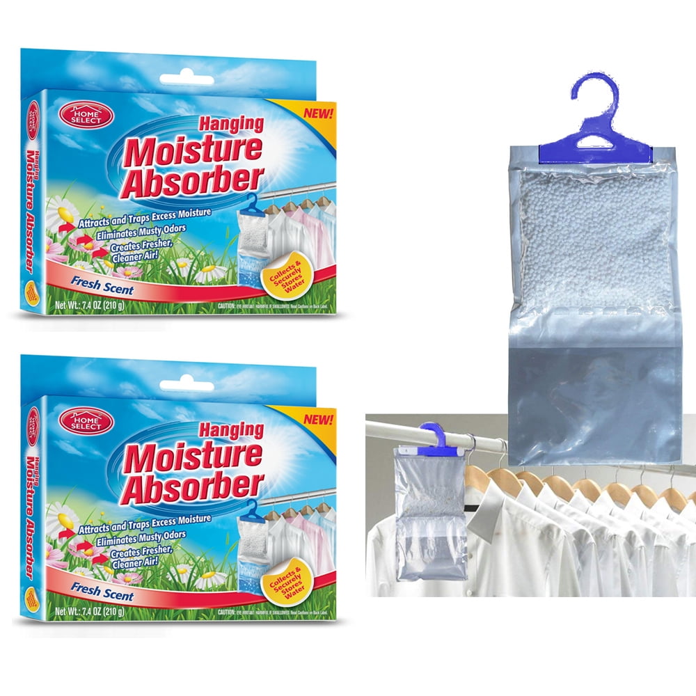 2 X Hanging Bag Moisture Absorber Closet Dehumidifier Fresh Scent