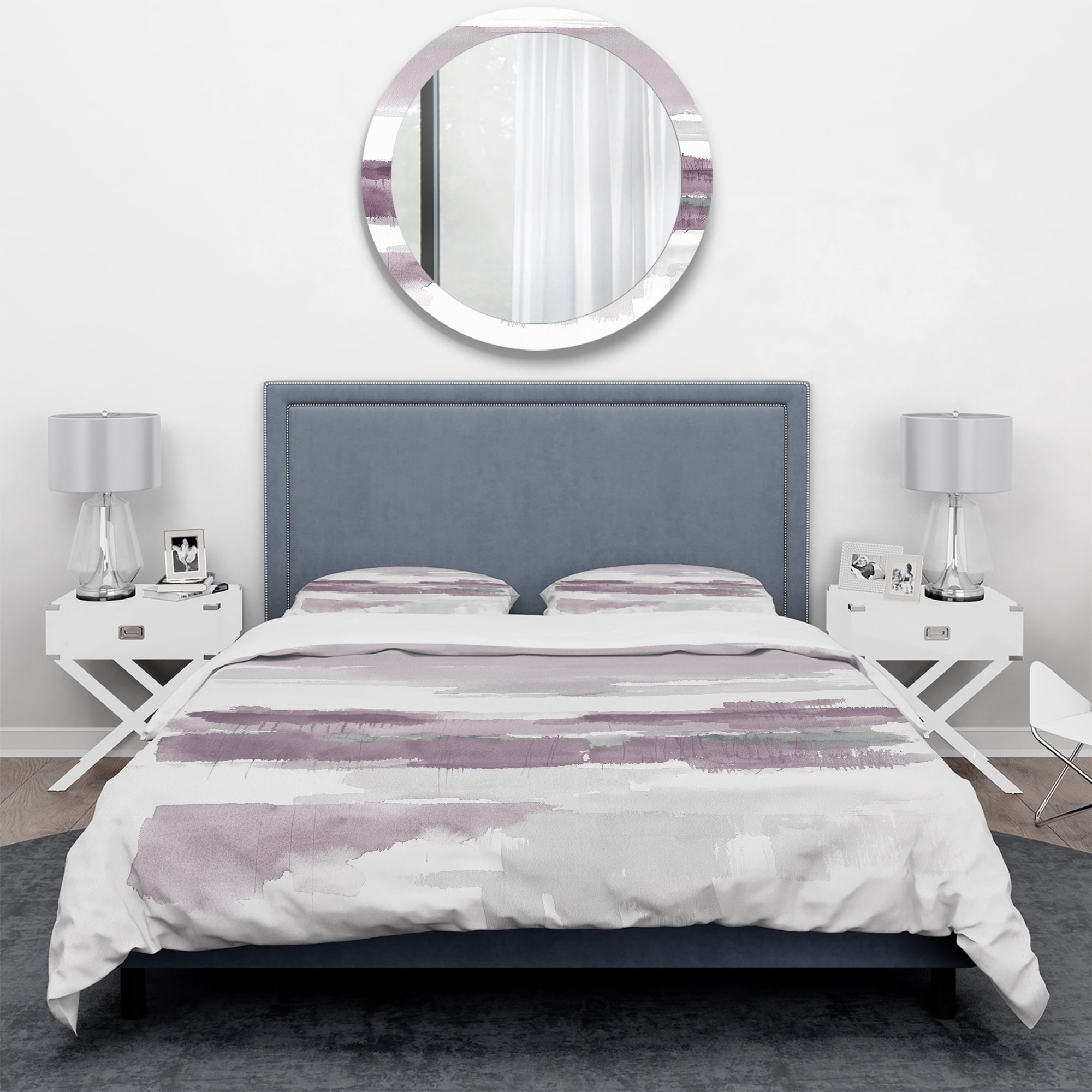 Designart 'Purple Amethyst Wetlands' Geometric Duvet Cover Set