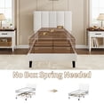 thumbnail image 1 of Velvet Upholstered Bed Frame with Tufted Headboard, Platform Bed with Adjustable Vertical Channel , No Box Spring Needed, Easy Assembly, 1 of 7