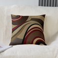 thumbnail image 2 of Pack of 2 Burgundy Red Outdoor Throw Pillow Covers, Geometric Square Cushion Case Set Stripe Brown Grey Decor Throw Porch Pillows Cases for Couch Sofa Living Room Modern Art Pillowcases, 22x22 Inches, 2 of 6