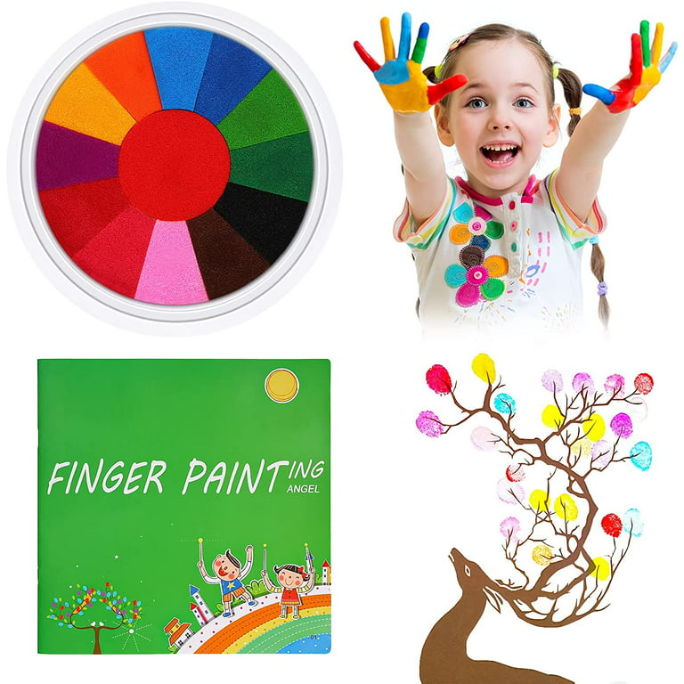 Xcllwhy Funny Finger Painting Kit, Funny Finger Painting Kit and Book,  Funny Finger Painting Kit for Kids, Finger Painting Kits for Kids Ages 4-8