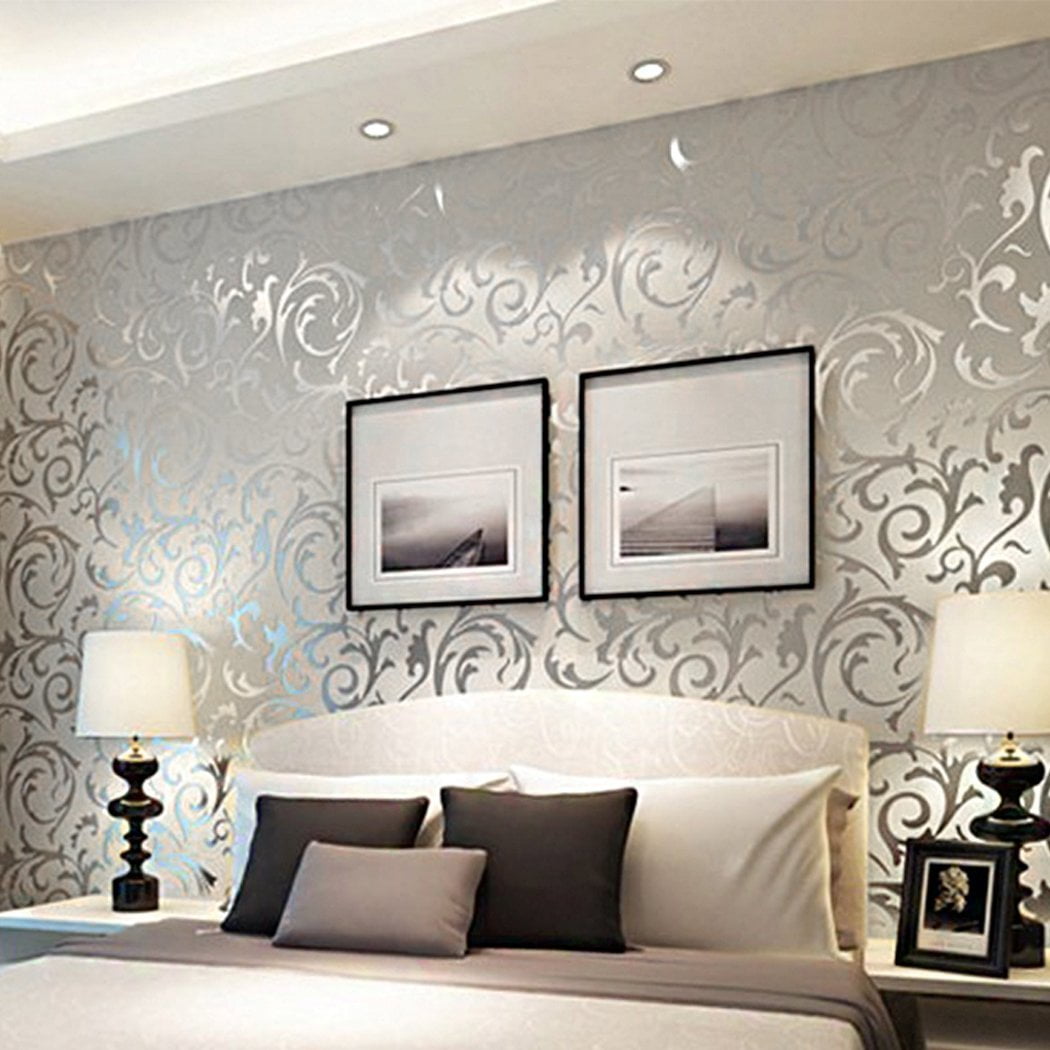 silver wallpaper for walls