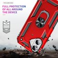 thumbnail image 3 of 3-in-1 Entronix Heavy Duty Case Bundle for iPhone 16 Plus, Shockproof Rugged Cover with Rotating Holder Ring and 2 Clear Tempered Glass Screen Protectors, Red, 3 of 8