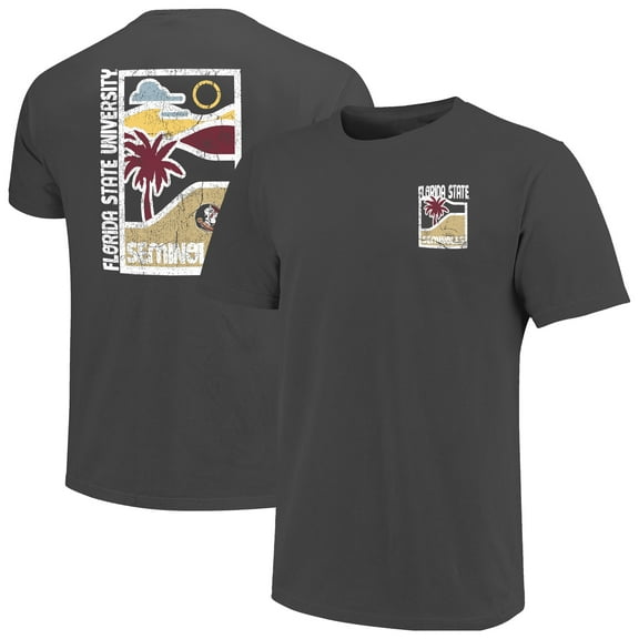 Men's Graphite Florida State Seminoles Comfort Colors Minimal Vista Distressed Graphics T-Shirt