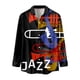 thumbnail image 3 of Camisas Para Hombre Camisa de manga larga con cuello vuelto y estampado de música informal para hombre (Black, XXL), 3 of 7