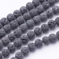 thumbnail image 2 of 380pcs 10mm Natural Gray Lava Beads Undyed Chakra Bead Strand Round Gemstone Loose Beads, 2 of 9