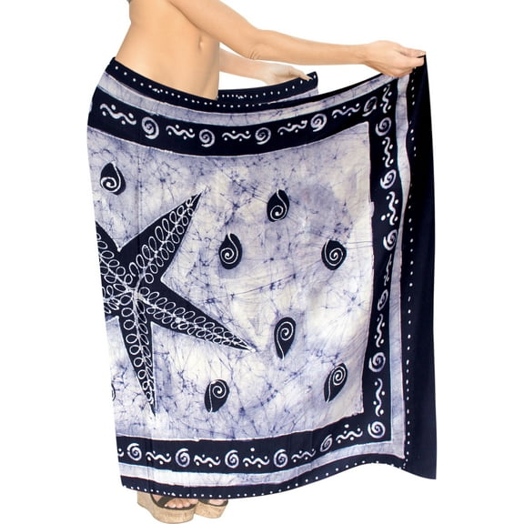 HAPPY BAY Women's Beachwear Summer Beach Bikini Wraps Sarong Coverups Wrap Skirt Bathing suit Swim Cover up Swimwear Coverups for Women One Size Navy Blue, Stars