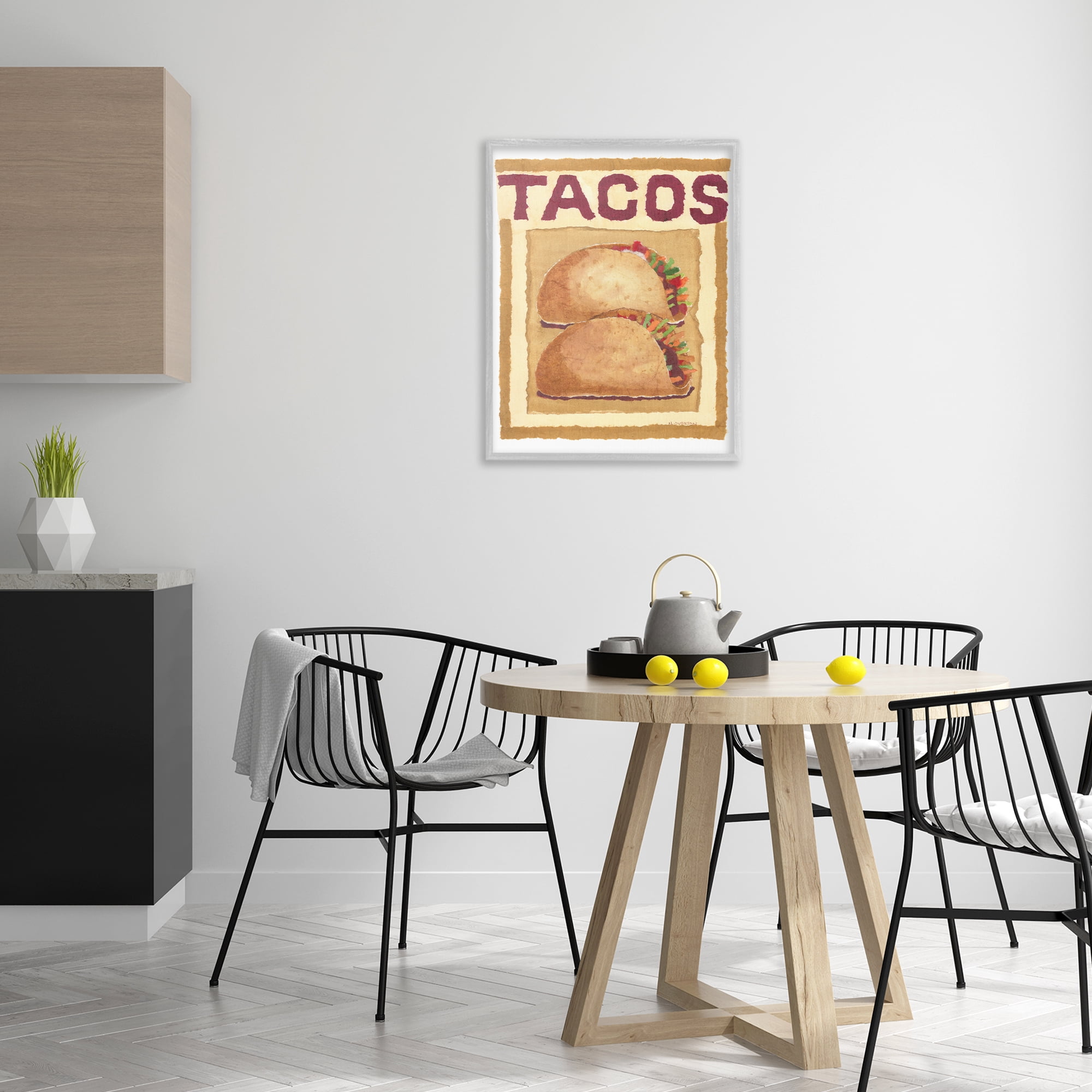 Stupell Industries Traditional Tacos Duo Food & Beverage Painting Gray Framed Art Print Wall Art, 24 x 30