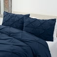 thumbnail image 3 of Nestl  Pinch Pleat Duvet and Comforter Set - Down Alternative Comforter and Ultra Soft Microfiber Duvet Set Navy King 4 Piece, 3 of 5