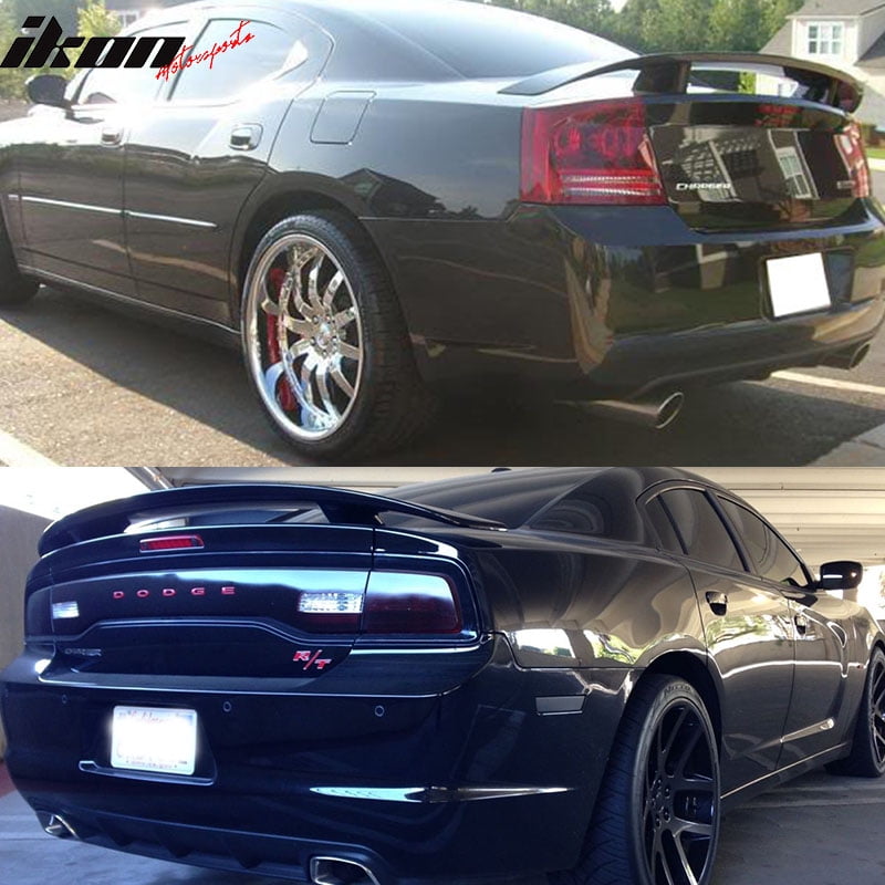 cciyu Black ABS Rear Spoiler Wing Replacement fit for 2006 2007 2008 2009 2010 Dodge Charger Stylish Trunk Spoiler Wing