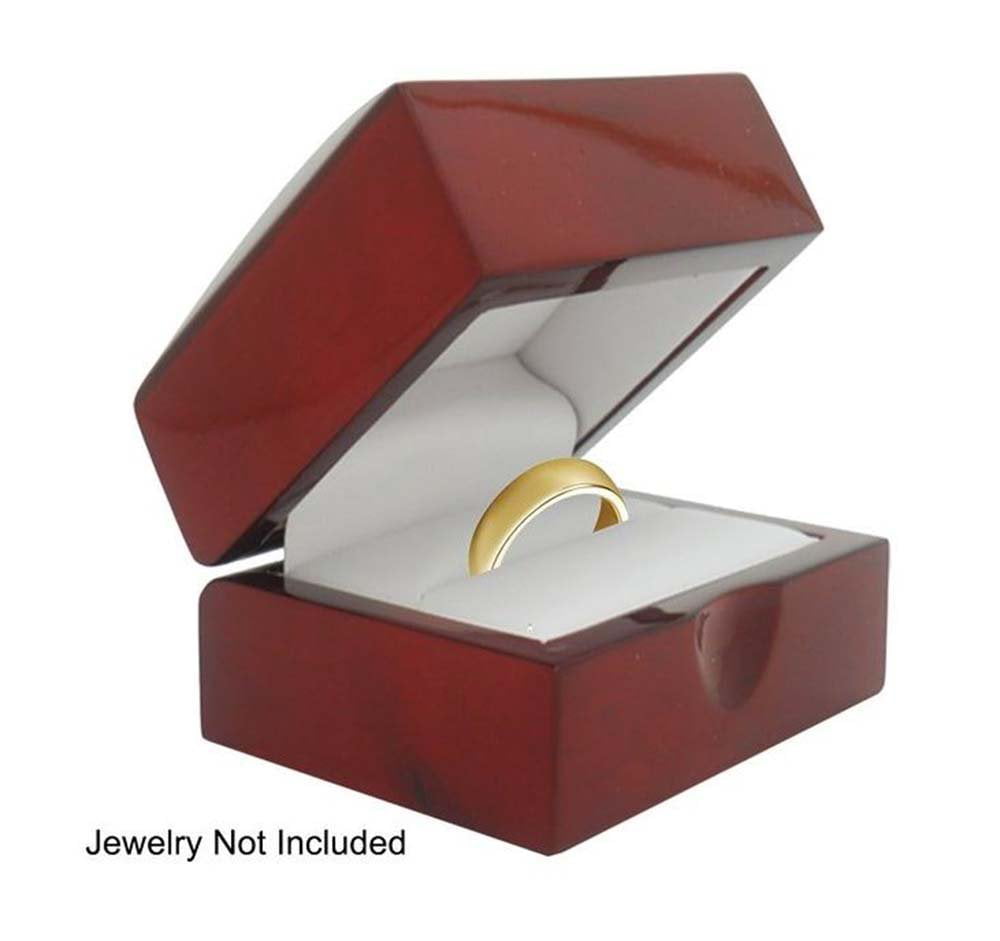 6 Premium Rosewood Veneer & White Ring Jewelry Display Gift Boxes 