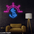 thumbnail image 3 of Glowneon Gift For Sailor & Captain, Anchor Ship's Wheel Neon Lights, 3 of 5