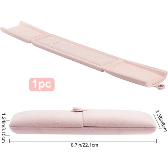 1pc Velvet Necklace box Pink Double Open Long Chain Case Rectangle Jewellery Display Gift box for Birthday Engagement Wedding Anniversary Jewellery Organizer Home Storage Supplies